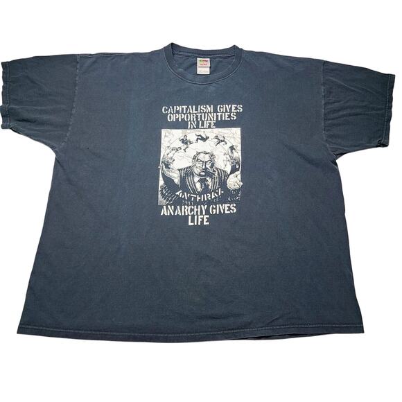 Vtg Anthrax Capitalism Gives Opportunities Ep Graphic T-Shirt Men's Size 3XL - Picture 1 of 7